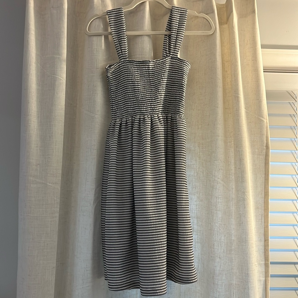 Madewell summer striped blue and white mini dress